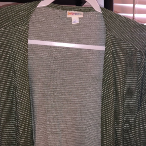 Large lularoe Sarah green with white stripe - Picture 2 of 2